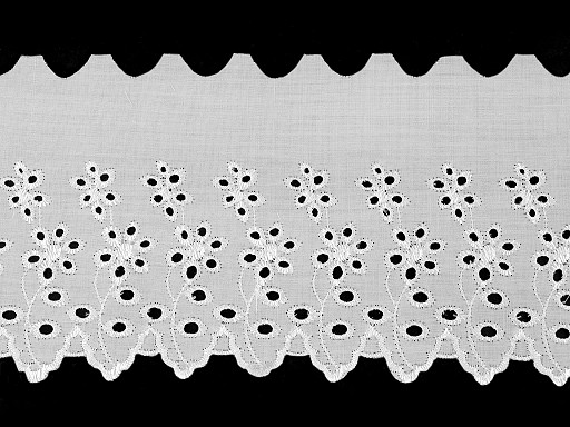 Madère - Liseré broderie anglaise avec rebord en dentelle, largeur 11 cm