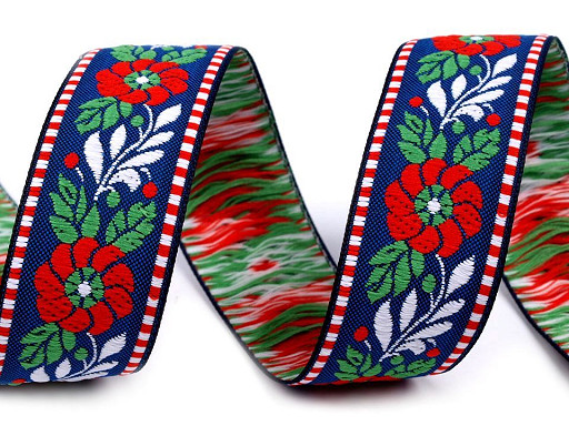 Ruban folklorique en polyester, largeur 25 mm