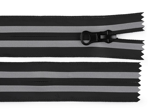 Vodeodolný zips No 7 dĺžka 18 cm, 20 cm špirálový reflexný