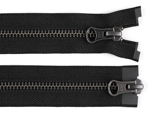 Zip kovový YKK No 5 dělitelný 2 jezdce / dvoucestný 60 cm na kožené bundy