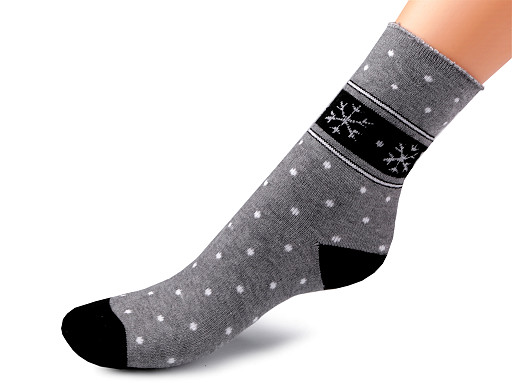 Damen Thermosocken aus Baumwolle mit Gesundheitssaum – Schneeflocke