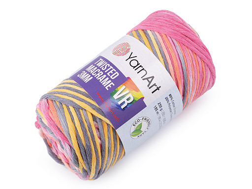 Knitting yarn Twisted Macrame 250 g, combing