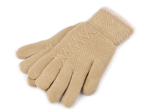 Women's Knitted Gloves with Fur Trim