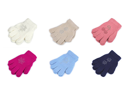 Children's gloves with rhinestones