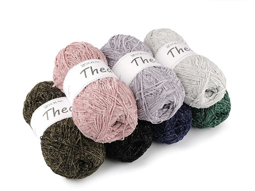 Chenille knitting yarn with lurex Thea 100 g