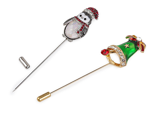  Pasador con pedrería decorativa, copo de nieve