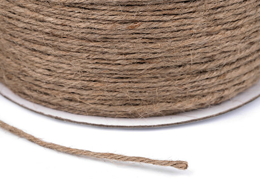 Stringa / spago di juta, dimensioni: Ø 3 mm, per borse e decorazioni per maglieria