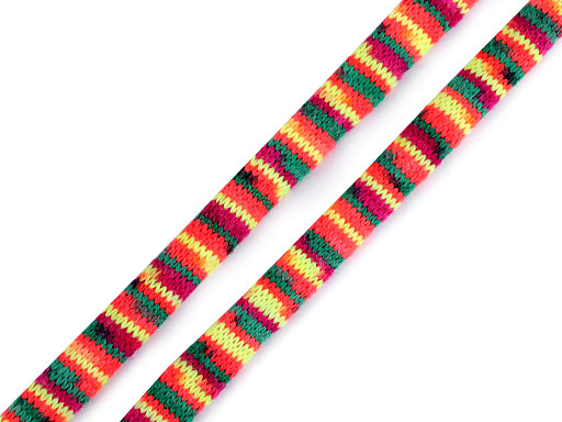 Geflochtene Kordel/Schlauchkordel mit Indianermotiv, Breite 10 mm