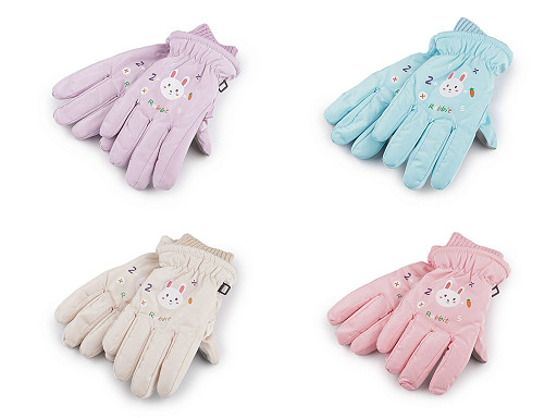 Rękawiczki dziecięce ortalionowe, ocieplane z elastycznym ściągaczem 