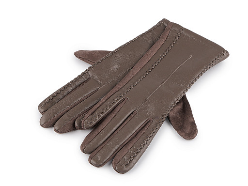 Γυναικεία γάντια διακοσμημένα με eco leather, απαλά