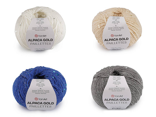 Włóczka Alpaca Gold s cekinami 50 g