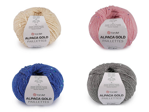 Kötő fonal Alpaca Gold flitteres 50 g