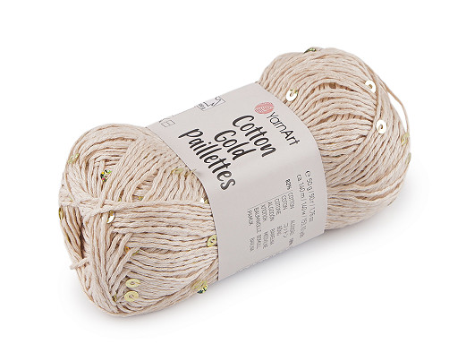 Fir de tricotat Cotton Gold Paillettes cu paiete 50 g