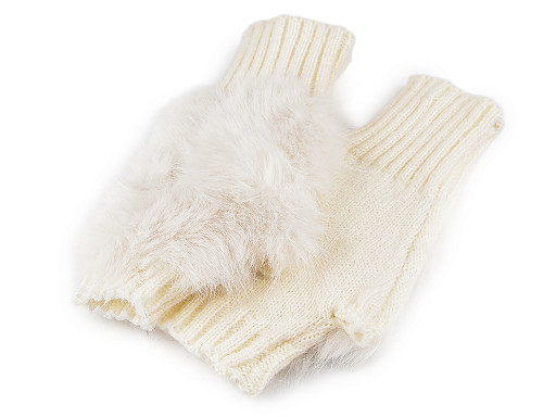 Dámske / dievčenské pletené rukavice bezprsté s kožušinou Dámske / dievčenské pletené rukavice bezprsté s kožušinou
