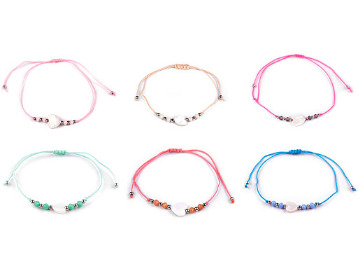 Shamballa-Armband mit Perlmuttherz