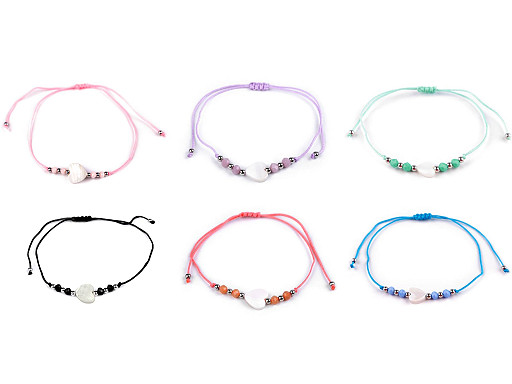 Bracciale Shamballa, con cuore di perle