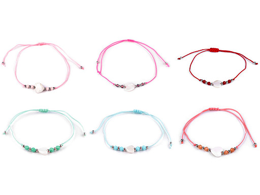 Bracciale Shamballa, con cuore di perle