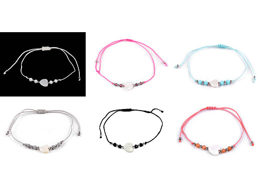 Bracciale Shamballa, con cuore di perle