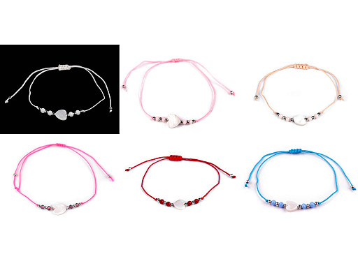 Bracciale Shamballa, con cuore di perle