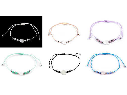 Shamballa bracelet pearl heart