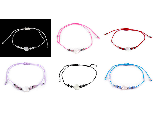 Shamballa bracelet pearl heart