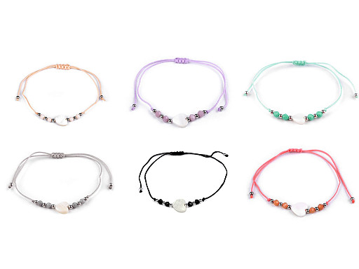 Shamballa-Armband mit Perlmuttherz