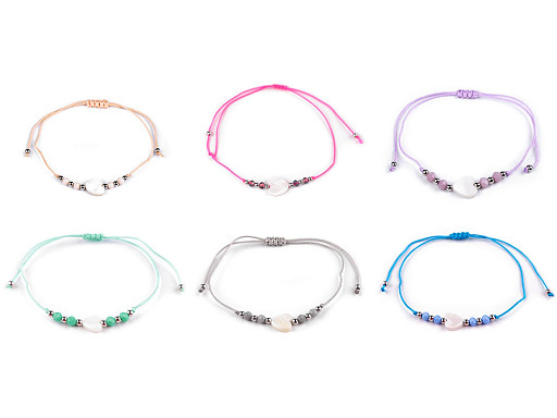Shamballa bracelet pearl heart