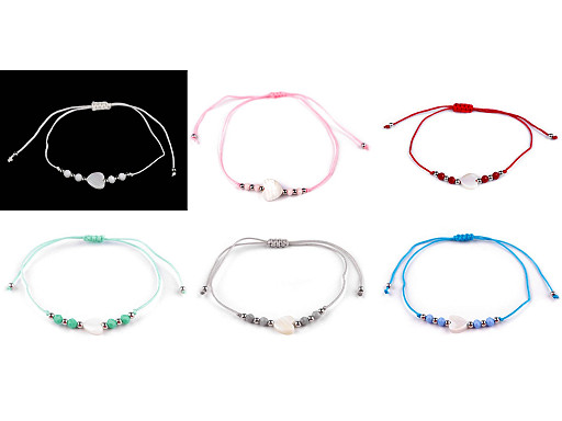Bracciale Shamballa, con cuore di perle