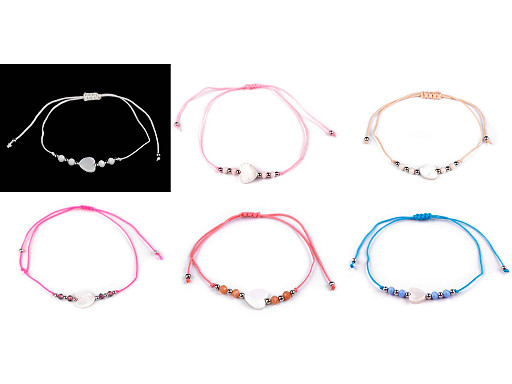 Bracelet Shamballa avec perle Cœur