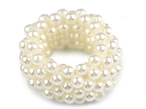 Stretchy Hair Tie with Faux Pearls