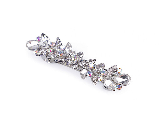 French Hair Clip with AB effect Rhinestones 