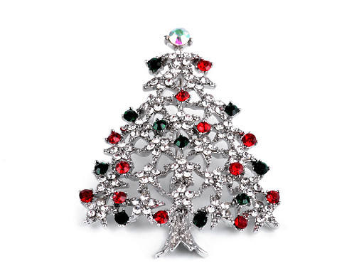 Rhinestone Brooch Christmas Tree