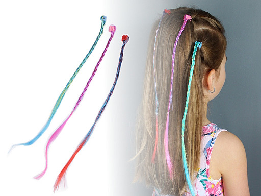 Hair Claw Clip with String of Hair / Hair Braid