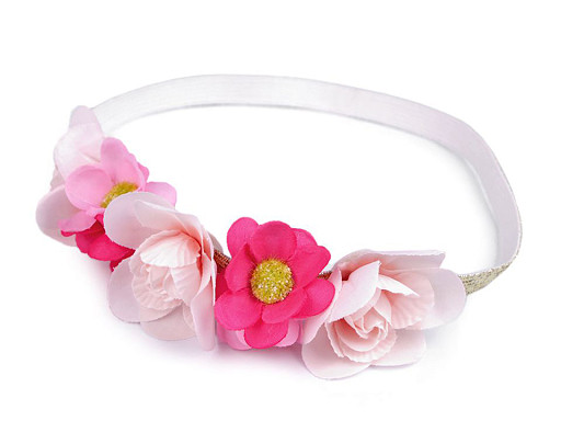 Elastic Flower Headband with Lurex