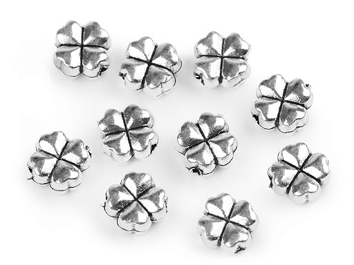 Breloque métallique Trèfle, 8 x 8 mm