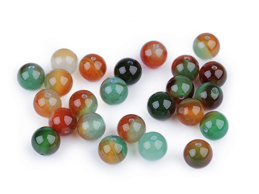Mineral beads Agate multicolor, colored Ø8 mm