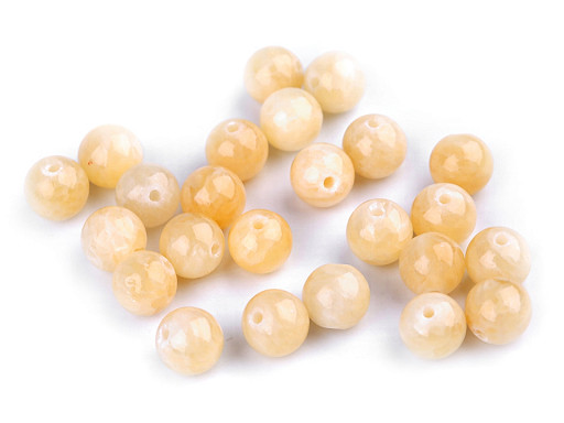 Mineral / Gemstone Beads Yellow Jadeit Ø8 mm