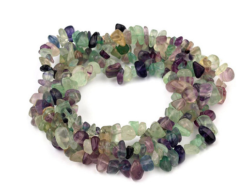Gemstone Mineral Chips Beads on String Fluorit