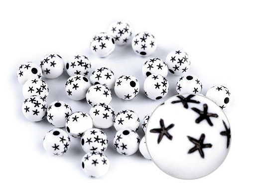 Perline in plastica, con stelle, Ø 8 mm