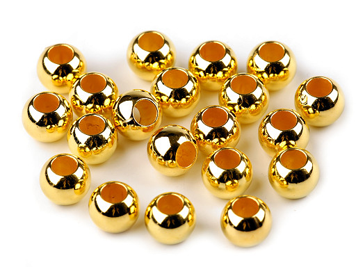 Plastové korálky Metalic s veľkým prievlakom 8x10 mm