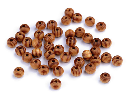 Perles en bois, Ø 6 mm