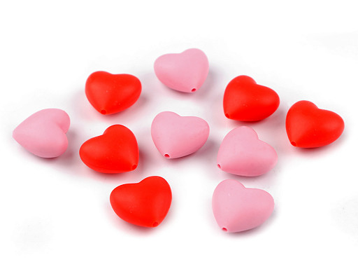 Silicone heart beads 19x20 mm