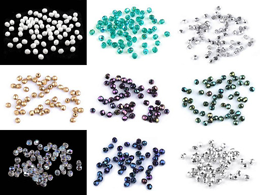 Sklenené korálky brúsené ohňovky 3 mm