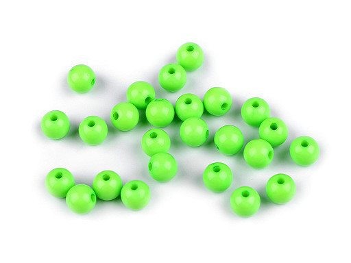 Perles en plastique de couleur, Ø 8 mm