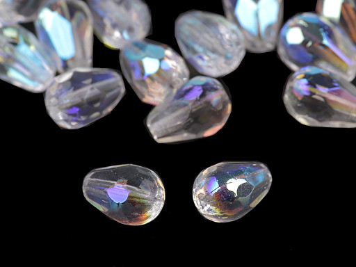 Perles de verre taillées, gouttes, 7 x 10 mm
