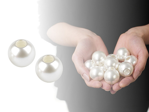 Perles nacrées en plastique, Ø 30 mm