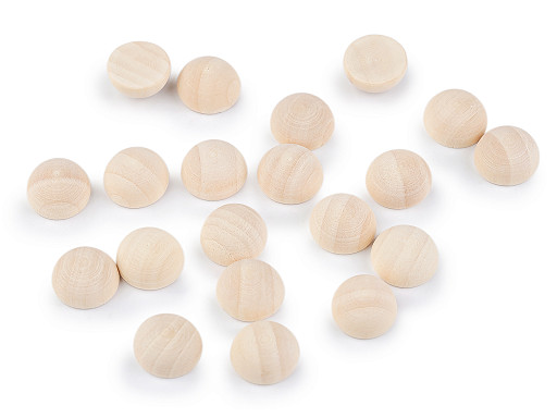 Medias cuentas/bolas de madera para manualidades Ø15 mm Medias cuentas/bolas de madera para manualidades Ø15 mm