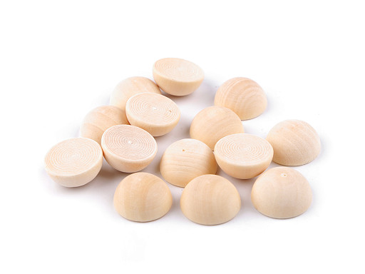 Half Wooden Beads / Balls for DIY Craft Ø20 mm