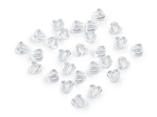  Пластмасови мъниста с AB ефект сърце Ø8 мм