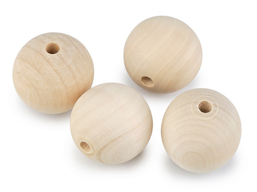 Cuentas de madera grandes sin terminar Ø 40 mm